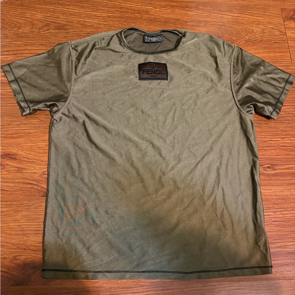 Fendi Khaki Short Sleeve Tee